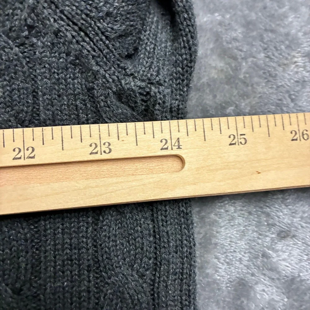 Argyleculture Russell Simmons Mens Cable Knit V Neck Sweater XL Gray - Picture 5 of 8